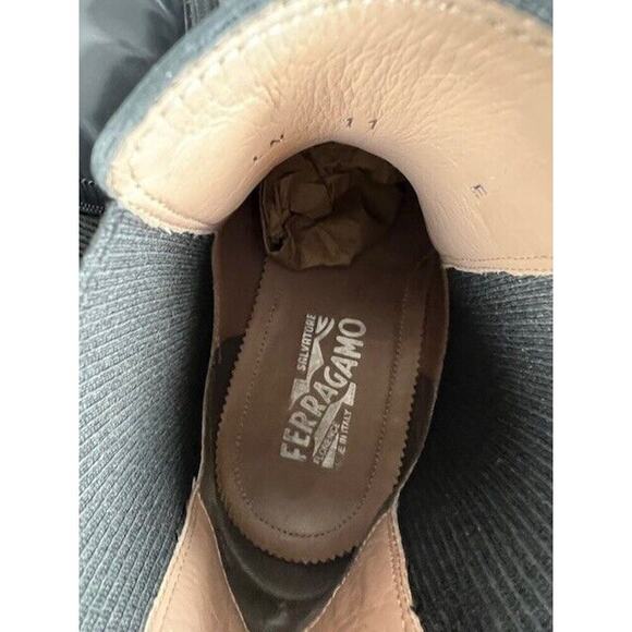 FERRAGAMO Men's Black Leather Chelsea Ankle Gancini Boots Dress Casual $695 - Picture 6 of 10